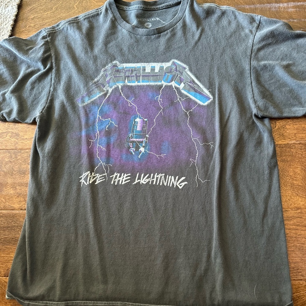Graphic Band T-Shirt with Lightning Design